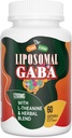 Liposomal GABA med L- Theanine Kosttilskud 1200mg - High Absorption GABA Complex med Ashwagandha, Kamille, Tart Cherry Herbal Kosttilskud til mænd og kvinder, 60 Softgels
