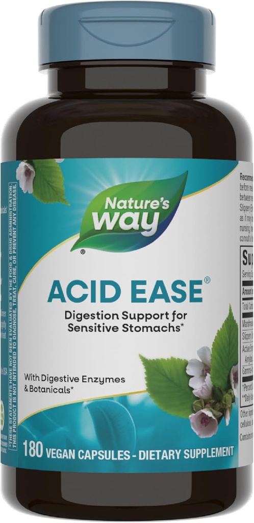 Naturens vej syre-ease fordøjelsesformel, fordøjelsesstøtte supplement til sensitive stomachs *, 180 Vegan kapsler