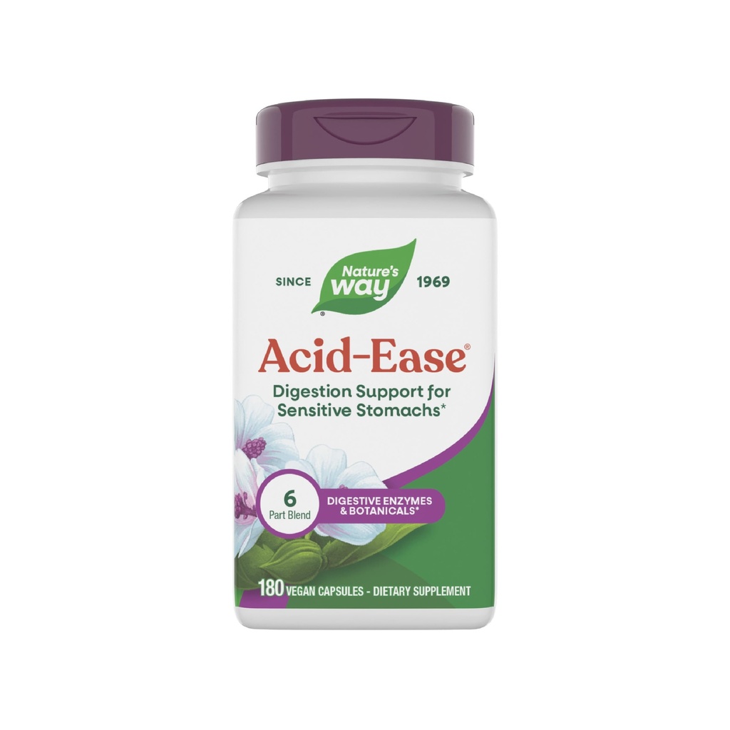 Naturens vej syre-ease fordøjelsesformel, fordøjelsesstøtte supplement til sensitive stomachs *, 180 Vegan kapsler