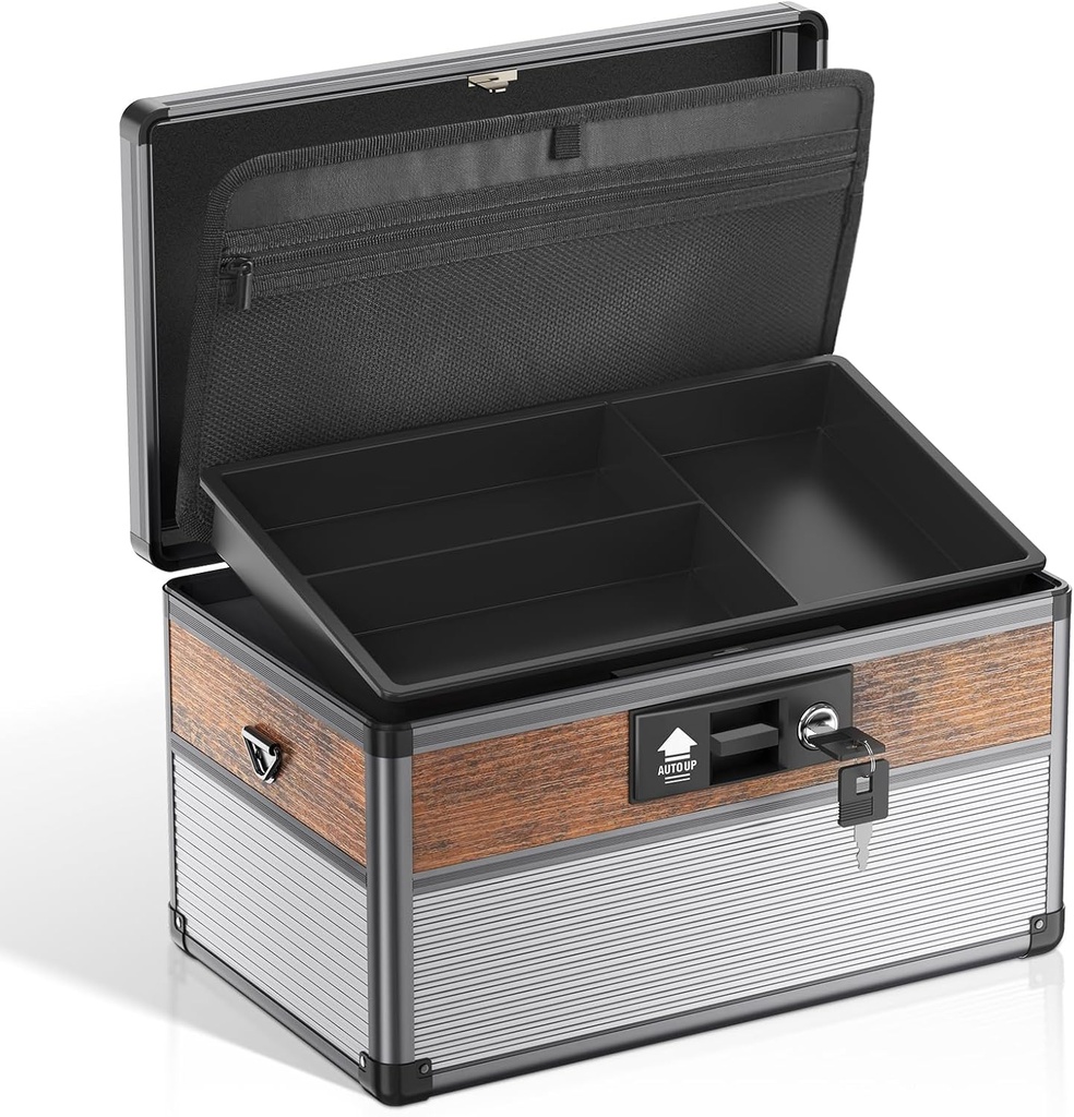 Glosen Medicin Lock Box, låsning medicin boks, Sikkerhed Lock Boxes Buddy Medium Black Buddy 12 x 7,68 x 7,87 Tommer, Førstehjælp Key Safe Box for Medicin