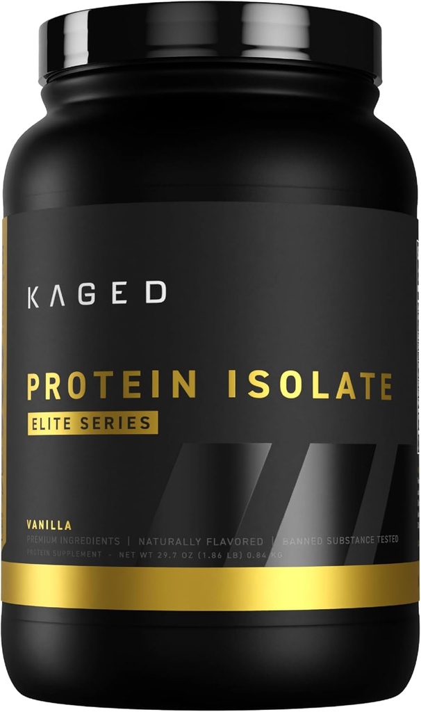 Kaged Whey Protein Isolate Elite Powder Medical 124; Vanilla Medical 124; Whey, Casein, & Milk Protein Blend Medicine 124; Post Workout Recovery Drink 124; Supports Muscle Building 124; Kosttilskud til mænd og kvinder Medical 124; 2 lbs