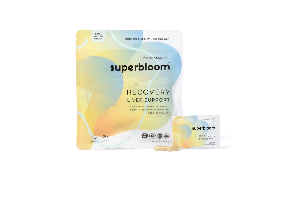 superbloom inddrivelse leverstøtte be 124; lever Detox med DHM, gurkemeje, mælk tidsel e 124; 10 Sachels, 20 Kapsler v 124; nyde natten, egen morgen