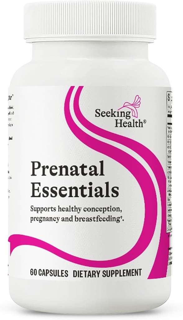 Søg Health Prenatal Essentials, Methylerede Biotilgængelige Folate og B12, Vitamin D3 og K2, Key Nutrients to Support Graviditet og Amning, Vegetar (60 Kapsler) *