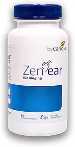 Zen Ear Tinnitus Relief for Ringøre - Chewable Ear Health Herbal supplement med Magnesium, zink, B Complex, Bioflavonoider - Reducere støj & fremme Klarhed - 60 tabletter (30 Servere)
