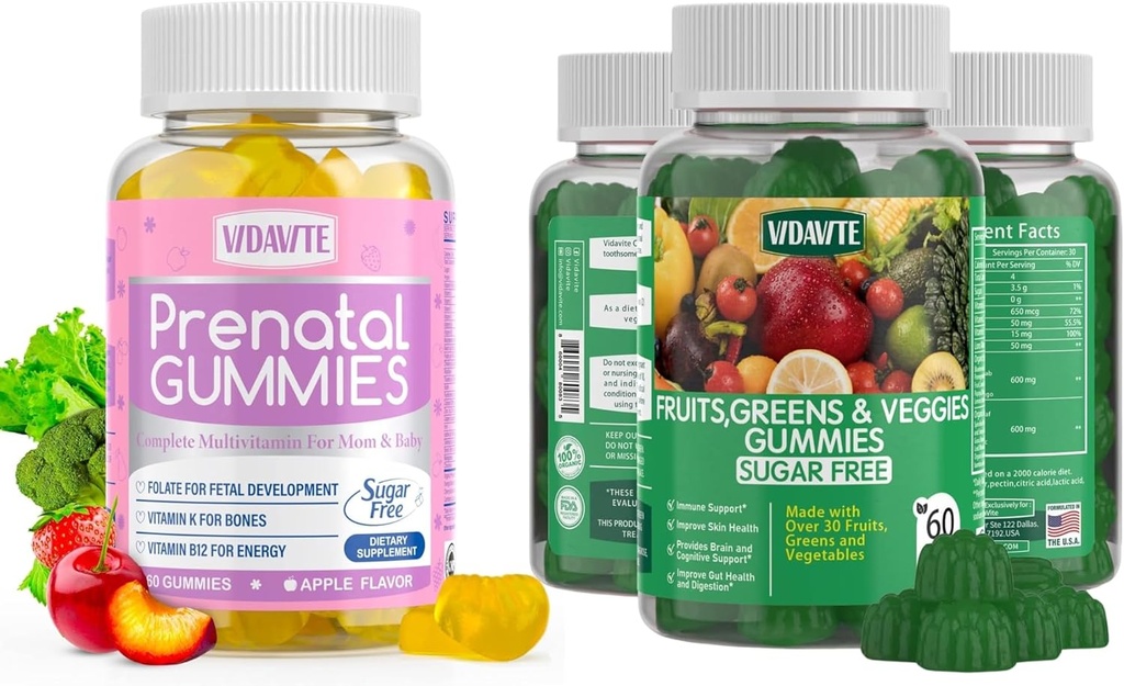 Bundle of Sugar Free Prenatal Gummies + sukkerfri Frugt og Veggie Gummies