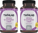 Twinlab Stress B- Complex Caps - Complete B- Complex & 1000 mg C-vitamin - Energitilskud med vitamin B12 og B6- 100 kapsler (pakke med 2)