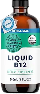 Vimergy Liquid B12 Refill - Fast- Absorbing Brain Support - Energistøtte Supplement - USDA Certified Organic, Vegan, Non- GMO - 240 Servere (240 ml)