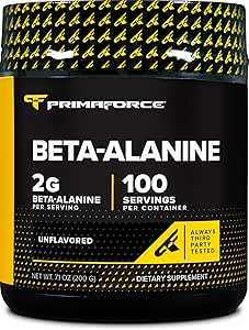 Primaforce Beta alanine Powder, Unflavored, 200 Bedste - Gluten Free, Non- GMO supplement for mænd og kvinder