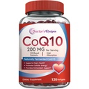 Doctor 's Opskrifter CoQ10 200mg Per Serving, Høj Absorption Coenzym Q10 tillæg med olivenolie, hjerte & vaskulær sundhed, energiproduktion & antioxidant Support, 2 Måned Supply, 120 Softgels