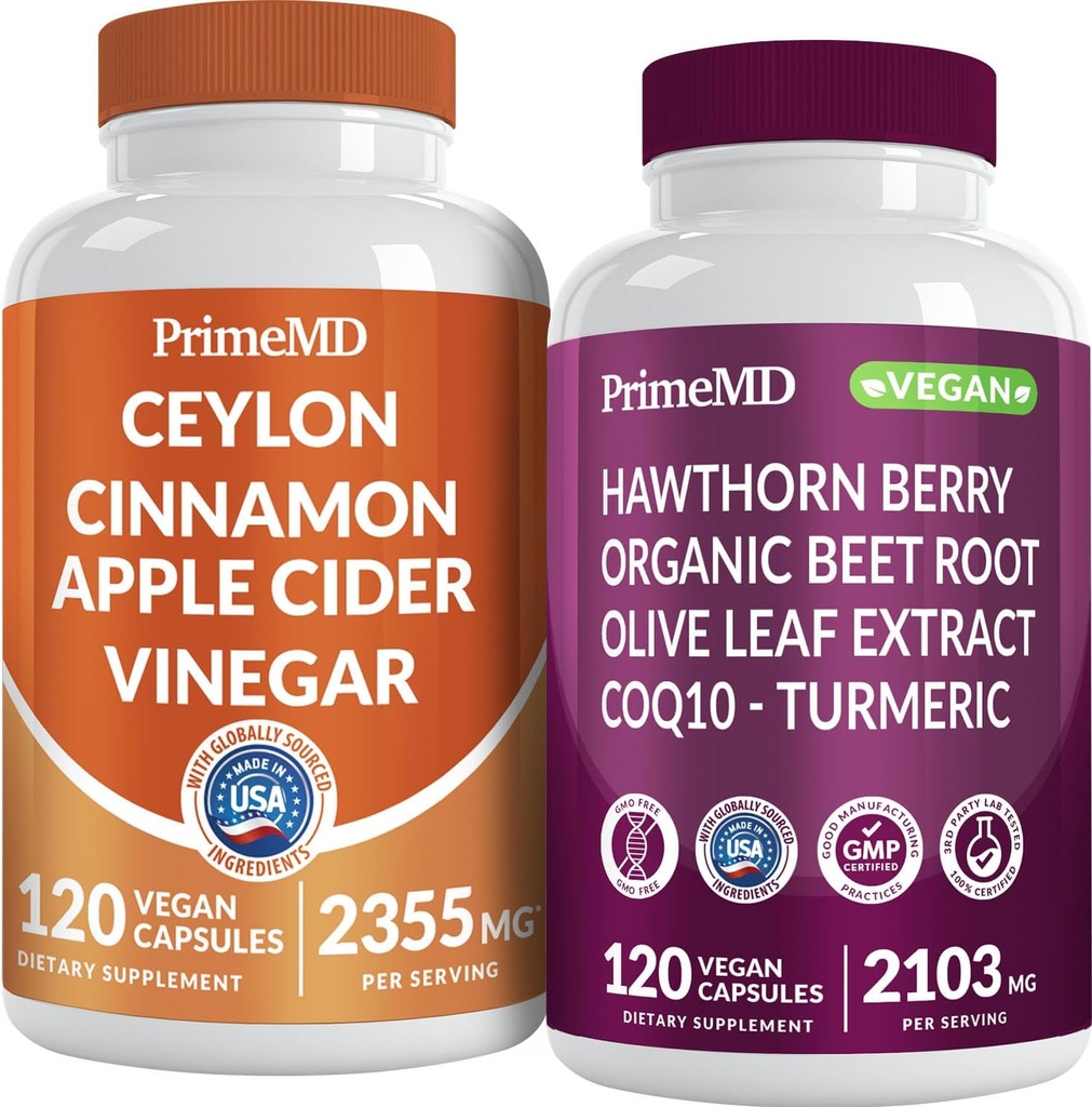 Ceylon Cinnamon (1pk) og nitrogenoxid (1pk) Supplement Bundle - Potent Vitaminer for hjerte, Metabolisme, Balance, Circulatory, Lipid, og immunforsvar - non-GMO, Vegan, Gluten- fri