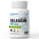 Puregen Labs Selenium 200 mcg Gær Free Essential Mineral - 500 Vegetarian Tablets Б124; Immuno Antioxidant Support Б124; Non- GMO, Gluten Free, Made in USA