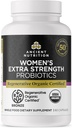 Ancient Nutrition Regenerative Organic Certified Probiotika til kvinder, Probiotika Kvinder ekstra styrke, sund fordøjelse og immunsystemet Funktionssupport, 25 Millioner CFU * Per Servering, 60 Greve