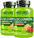 NATURELO Glucosamine Chondroitin MSM med Boswellia og C-vitamin - supplement til fælles komfort, mobilitet og styrke - 120 kapsler (pakke med 2)