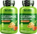 NATURELO Glucosamine Chondroitin MSM with Boswellia and Vitamin C - Supplement for Joint Comfort, Mobility, and Strength - 120 Capsules (Pack of 2)