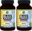 Amazing Herbs Black Seed Oil Pills 1250mg, 100 Softgel kapsler (pakke med 2)