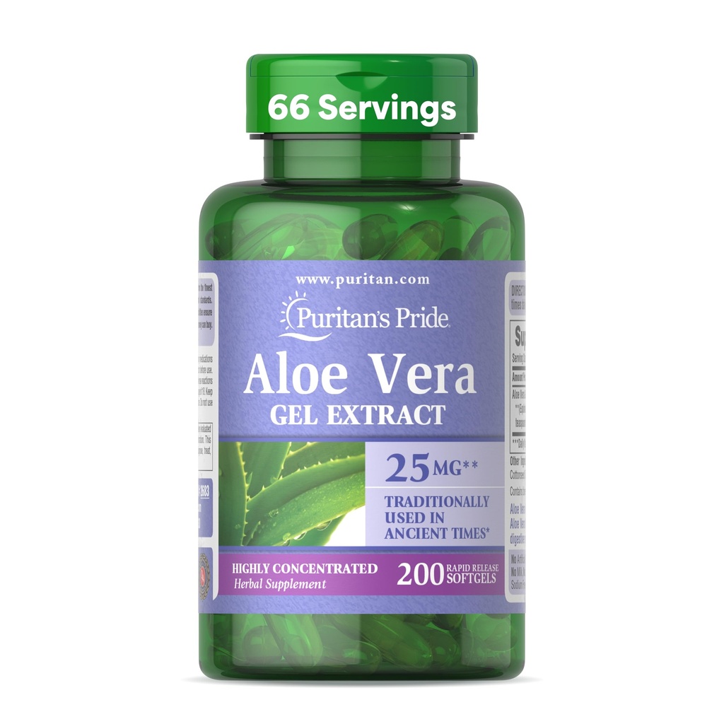 Puritans Pride Aloe Vera Extract 5000 mg- 200 Softgels
