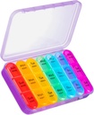 Asprink Pill Organizer 3 gange om dagen, Stor Pill sag med 21 Segment Travel Pill Organizer, at holde vitaminer, medicin