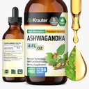 BIO KRAUTER Ashwagandha Flydende Drops - Ashwagandha Kosttilskud til Calmness - Vegansk Mood Support Drops - Alkohol & Sukker Free - 4 Fl.Oz.