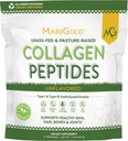 MariGold Grass- fed Collagen Peptider Powder Unflavored 1LB - 100% Pure, Type I & III Bovine Hydrolyzed Collagen, Non- GMO, Hormone- Gluten- Dairy Free, Keto- Friendly, Let at blande