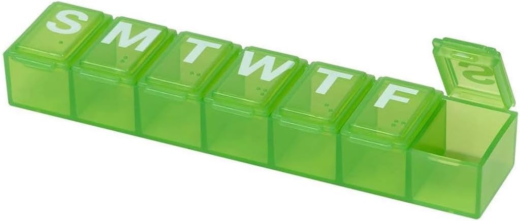 EZY DOSE Weekly (7-dag) Pill Organizer, Vitamin sag og medicin Box, X- små afdelinger, farve kan Vary