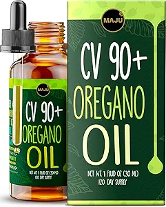 Maju Superfoods Oregano Oil Drops, Potent 90% + Carvacrol (1 fl Oz) Wild Mediterranean Essential Oil of Oregano Liquid, Aceite de Oregano, immun and Seasonal Support