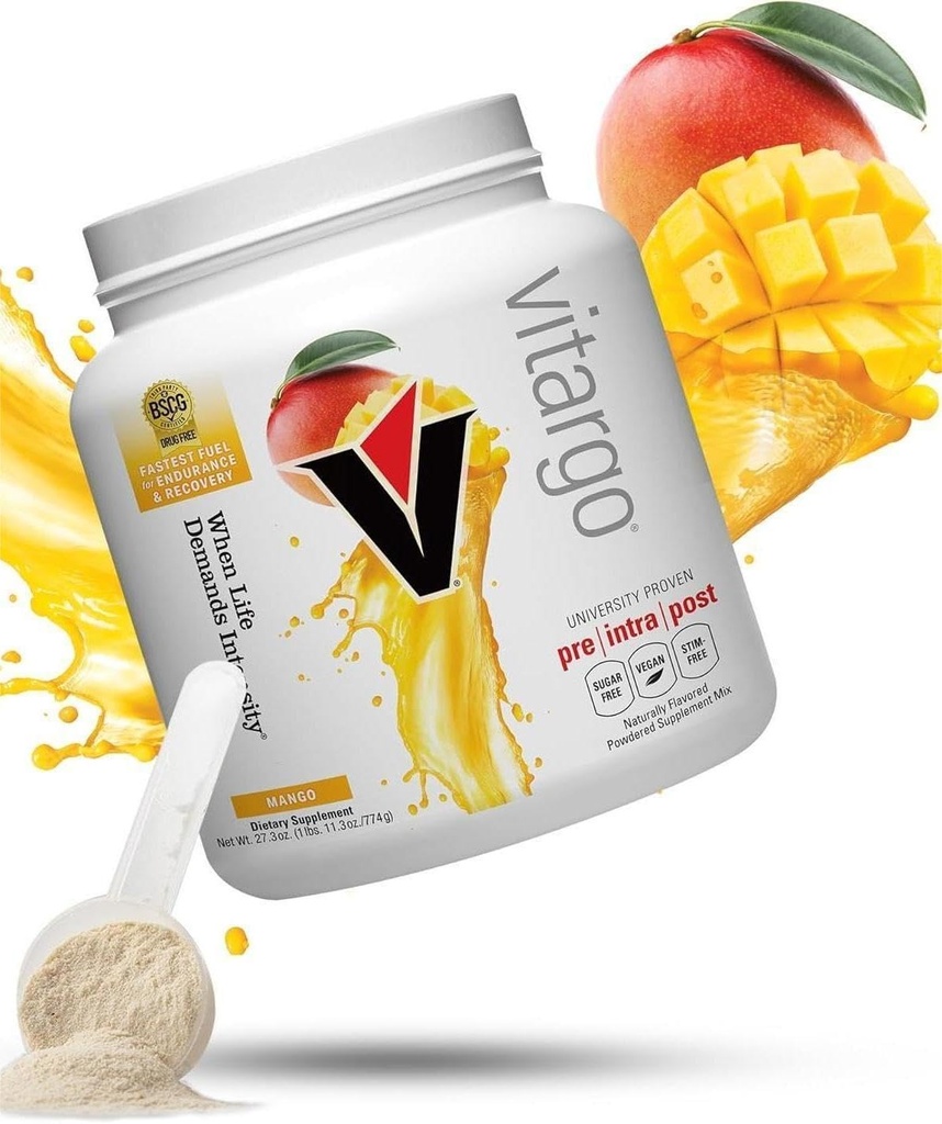 Vitargo Carbohydrate Powder124; Feed Muscle Glycogen 2X Hurtigere 124; 1 LB Mango Pre Workout & Post Workout Recovery Powder 124; Carb supplement til inddrivelse, Endurance, Gain Muscle Mass
