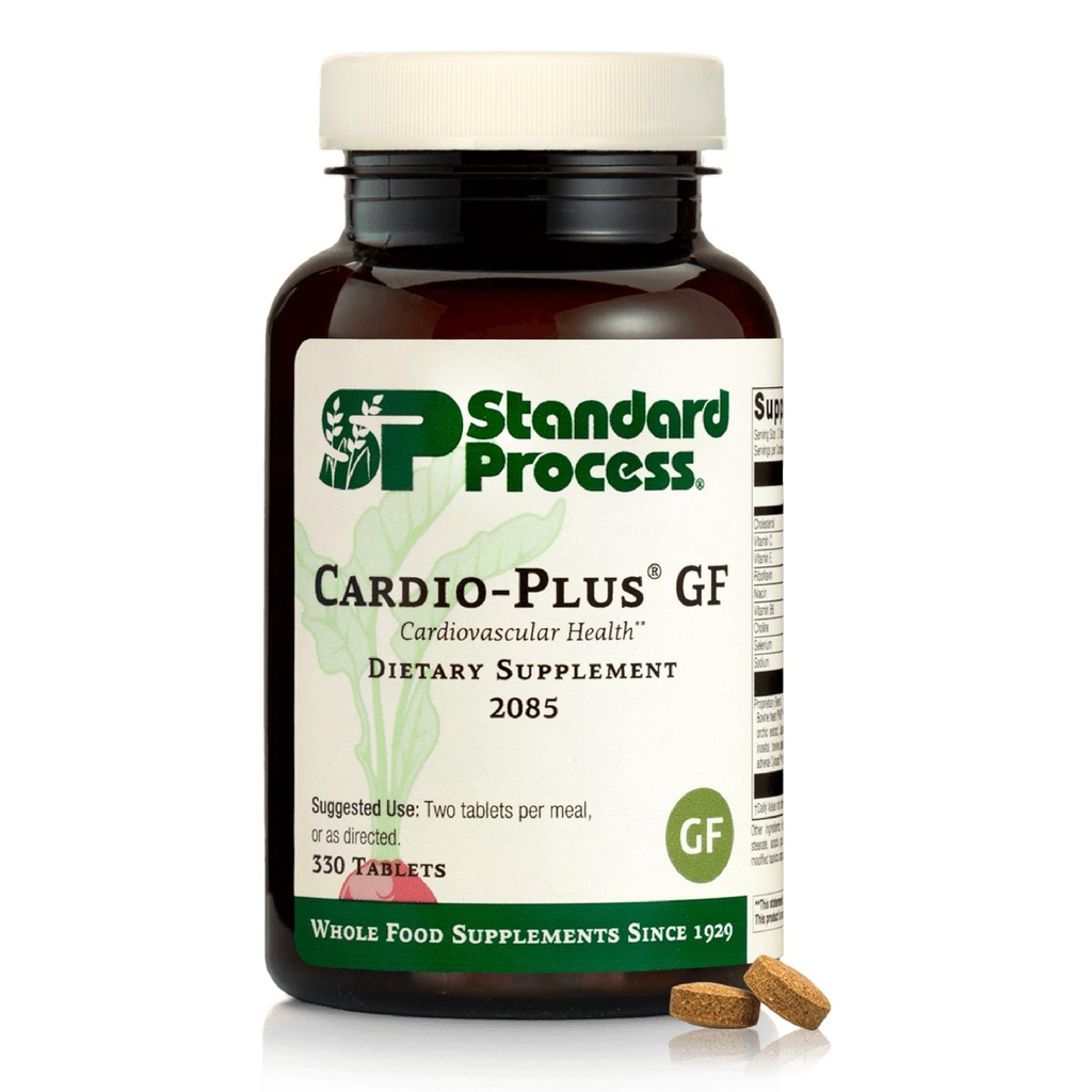 Standard Process Cardio- Plus GF - Understøtter hjerte sundhed & cirkulation - Cardiovaskulær support med vitaminer B6, C & E - Inkluderer Niacin & Selenium - Gluten- Free, Non- Dairy & Non- Soy - 330 Tabletter