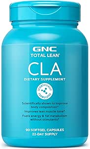 GNC i alt Lean CLA Note 124; Forbedrer legemets sammensætning & Lean Muscle Tone, Fuels Fat Metabolisme & Energy uden Stimulanter