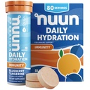 Nuun Immunity Electrolyte Tablets with Vitamin D, C, E, & A, Ingefær, Elderberry, Magnesium & 4 Andre essentielle elektrolytter, Vegan, Blåbær Tangerin, 8 Pack (80 Servere i alt)