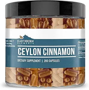 Earthborn Elements Ceylon Cinnamon 200 Kapsler, Pure & Ufortyndet, Ingen tilsætningsstoffer