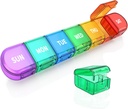Stor Ugentlig Pill Organizer, Acedada Aftagelig Pill Box 7 Dag, Portable Rejser Daglig medicin Pill Organizer, Pill Container 1 gang om dagen, Vitamin Case Holder for Medication Supplement, RB