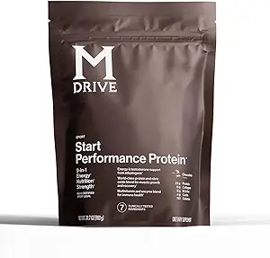 Mdrive Start, 9-in-1 Komplet ernæring og protein rystes pulver, understøtter energi, styrke, fordøjelse, immunsundhed, nitrogenoxid, inddrivelse og reducerer stress - Chokolade Mousse 31.7oz, 30 Servere