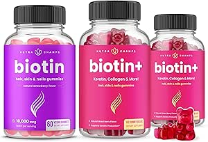 NutraChamps Complete Biotin Bundle til hår, hud og negle. Biotin & Biotin +