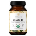 Truvani Organic Vitamin D3 - Plant- baseret, USDA Organic, Gluten- Free, Non- GMO, Vegan D3 Supplement - Understøtter ben, immun- og hjernesundhed - 30 tabletter