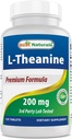 Bedste Naturals L- Theanine 200mg per tablet (400mg pr. 2 tabletter) - fremmer afslapning uden Drowsiness - 120 vegetariske tabletter - (120 greve (pakke med 1))