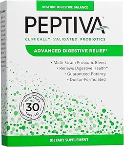 Peptiva Advanced 50 milliarder CFU Probiotic - fordøjelsesbesvær - Klinisk valideret, Premium Probiotic, 30ct
