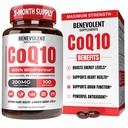 Benevolent Pure CoQ10 200mg Softgels med BioPerine ® til Max Absorption, Ubiquinone Coenzym Q10 Supplement for Heart Health, Energy Production, Sund Aging & Antioxidant Support, 100 Softgels