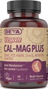 DEVA Vegan Cal MAG Plus tillæg med calcium, magnesium, zink, bor, vitamin C, D & K, 90 tabletter, 12- Pack