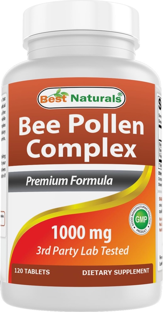 Bedste Naturals Bee Pollen Complex 1000 mg 120 tabletter