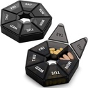 2PCS Weekly Pill Organizer Stor 7 dag Pill Box Organizer Daglig medicin sag for Vitamin Fish Oil Pills Kosttilskud Gigt Friendly