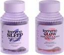 Lemme Sleep & Glow Bundle - Sleep Gummies, en Drug- Free Nighttime Aid & Glow Biotin & Collagen Hår Gummies for Strong, Thick Hår & Reduceret Shedding - Gluten / Gelatine Free, Non-GMO - 60 Ct. Hver