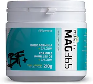 MAG365 ITL Health BF Plus Calcium, 210g 35- Servering - Ionic Magnesium Citrate Powder, Natural Citrus Flavor - Vitamin K2 D3 med zink, B6, C, Calcium & Kalium - Knoglestøtteformel for mænd og kvinder
