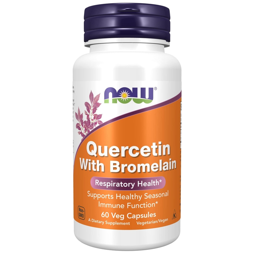Now Supplements, Quercetin med bromelain, Balanceret immunsystem *, 60 Veg kapsler