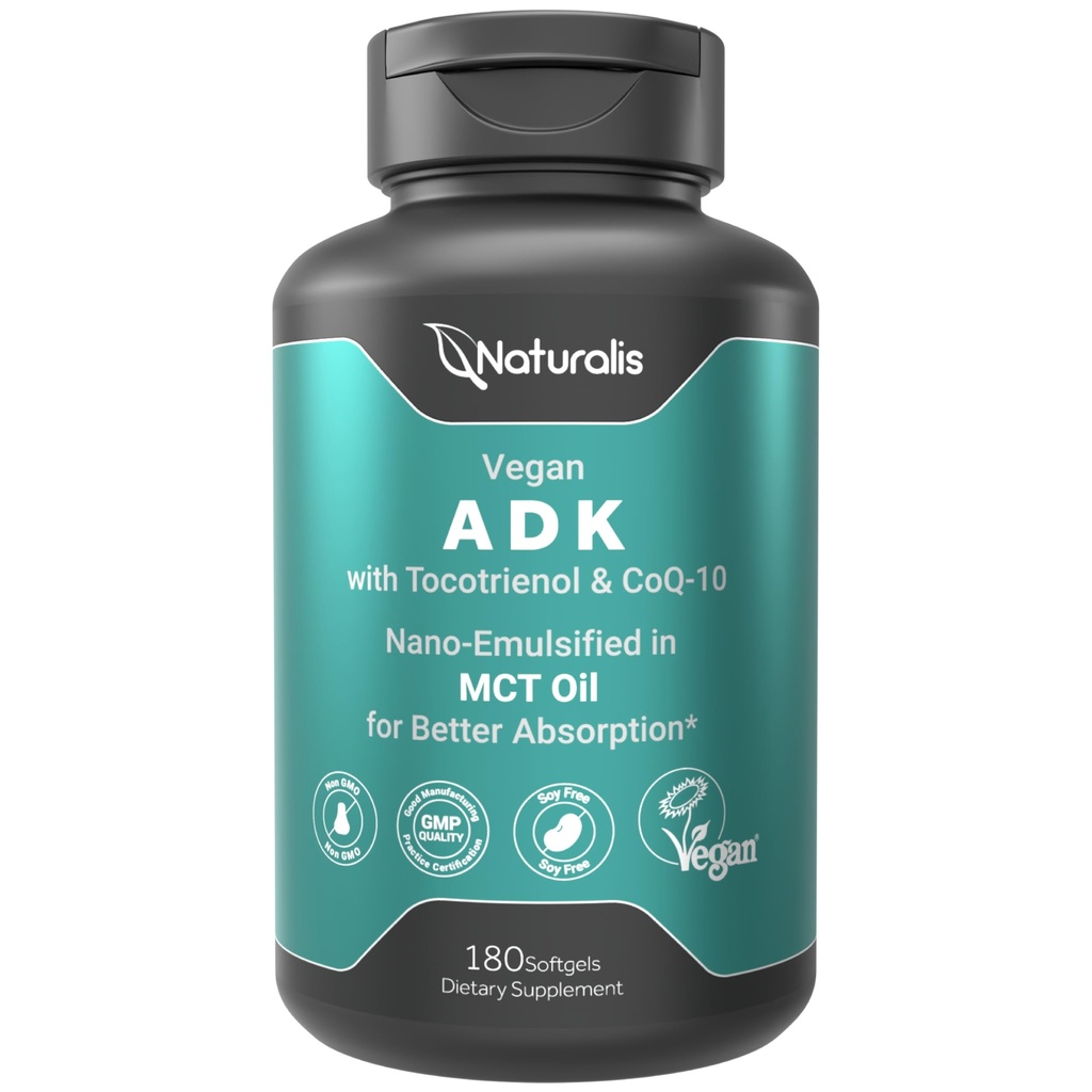 Naturalis Vegan Vitamin ADK med 50mg Tocotrienol og CoQ- 10