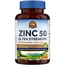 Vitalitown Chelated Zink 50 mg, Zinkpicolinat & Gluconat, 60 Veggie kapsler, Well- Absorberet, immunsystem, Sund Hud & Udvikling, Vegan, NO Gluten, Non- GMO