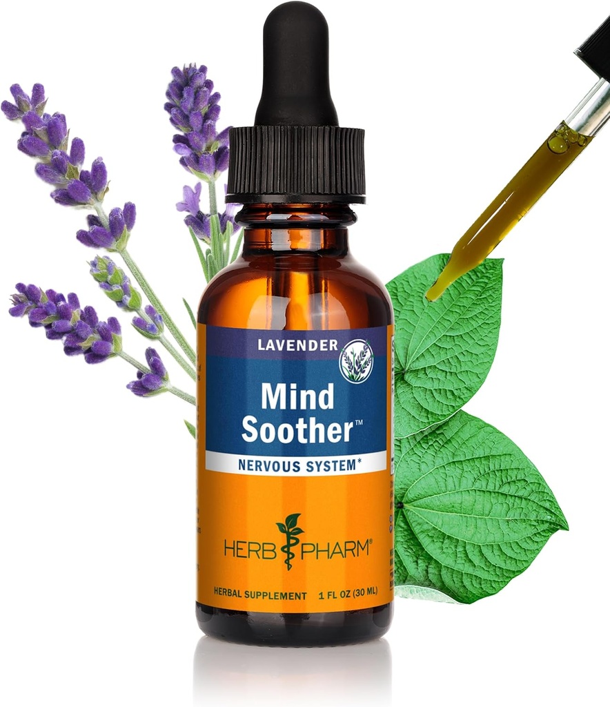 Herb Pharm Angst Soother Liquid Herbal Formel med Kava For Nervesystemet Support - 1 Ounce