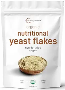 Organic Non- fæstede Nutritional Gær Flakes, 2 Pounds (32oz) Name 124; Rich in Vegan Protein, B Vitaminer & Beta- glucans
