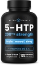 NutraChamps 5- HTP 200mg, 120 Vegankapsler, Pure 5HTP 100mg Plus Co- faktorer Vitamin B6 & C