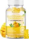 Sugar Free Glucosamine Chondroitin Gummies, Extra Strength 1500mg Glucosamine with Chondroitin MSM & Elderberry & Gurkemeje, Joint Support for Mænd & Kvinder Flyt Gratis fælles sundhed