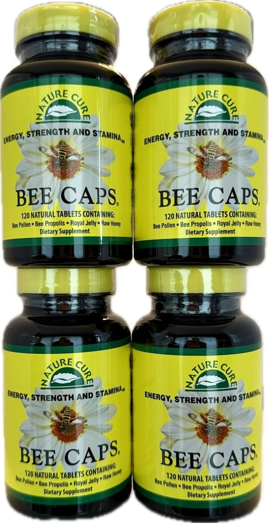 Original Bee Caps i brune flasker - 4 Pack - 120 Greve hver flaske